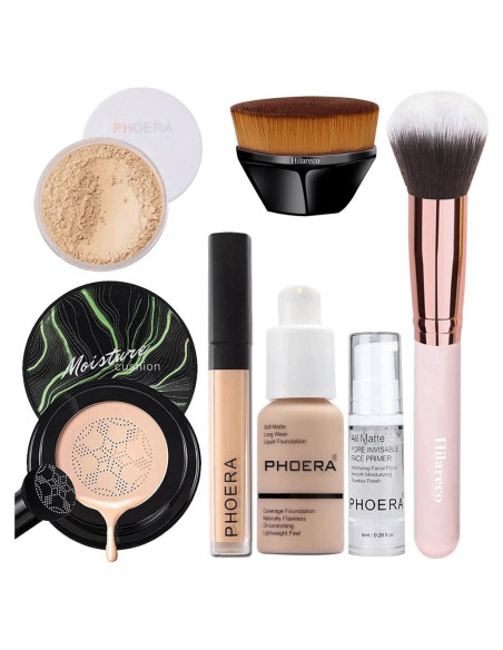 Base CC PHOERA Air Cushion 25ml + Brochas Kabuki 8pzas