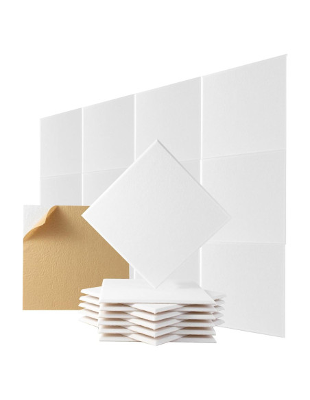 Paneles Acústicos Durbles - Aislamiento de Sonido 12 Piezas Blanco