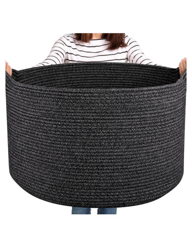 Cesta de Almacenamiento Grande Oiasket 57.8x57.8x33 cm Negra