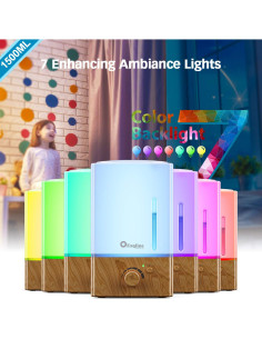 Difusor de Aceite Esencial Exqline 1500ml Madera Humidificador 2