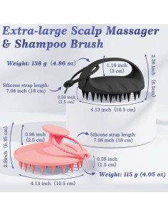 Masajeador de Cuero Cabelludo Manmihealth Silicona Rosa y Negro 2