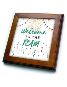 Azulejo Enmarcado 20x20 cm 3dRose - Bienvenido al Equipo