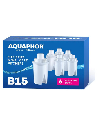 Filtro de Agua AQUAPHOR B15 - 6 Unidades, 170 Litros por Filtro
