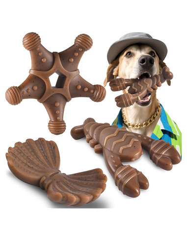 Juguetes para Perros NEZIN Indestructibles 3 Piezas Masticables