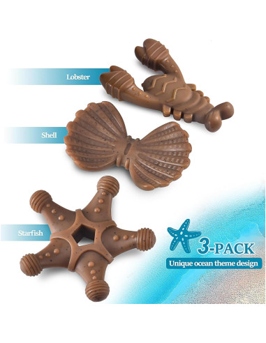 Juguetes para Perros NEZIN Indestructibles 3 Piezas Masticables