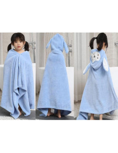 Toalla de baño con capucha CLOHO para niños 70x140 cm Azul 2