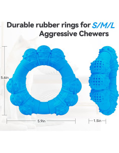 Juguete de anillo para masticar perros DAOZIJI 14cm Azul 2
