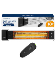 Calentador de Patio Eléctrico SereneLife 1500W IP65 Montaje Pared