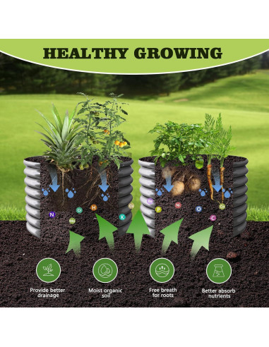 Cama Elevada de Jardín A ANLEOLIFE 61 cm Galvanizada Redonda