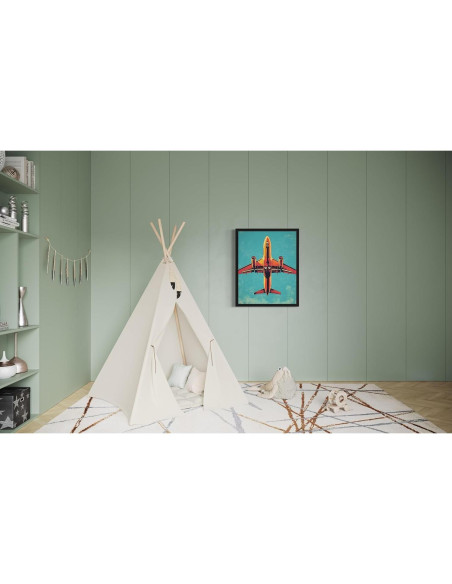 Póster de Arte Pop Vintage Retro Aviación 20x25 cm Marco Negro