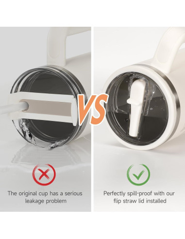 Tapa de Popote THOVY para Vaso Stanley 40 oz - A Prueba de Fugas - 2 Piezas