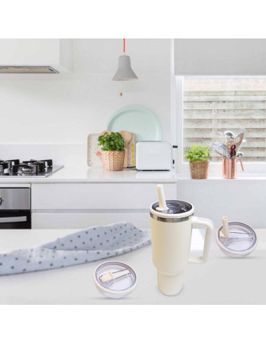 Tapa de Popote THOVY para Vaso Stanley 40 oz - A Prueba de Fugas - 2 Piezas