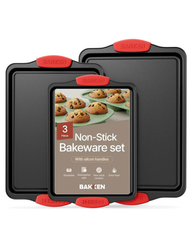 Juego de Bandejas para Hornear Bakken - 3 Piezas Antiadherentes