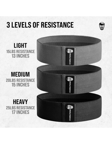 Bandas de Cadera Gymreapers - Juego de 3 Bandas Antideslizantes