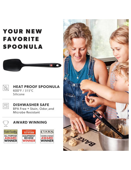 Espátula de Silicona DI ORO Sin Costuras - Profesional, 28.4 cm, Negro