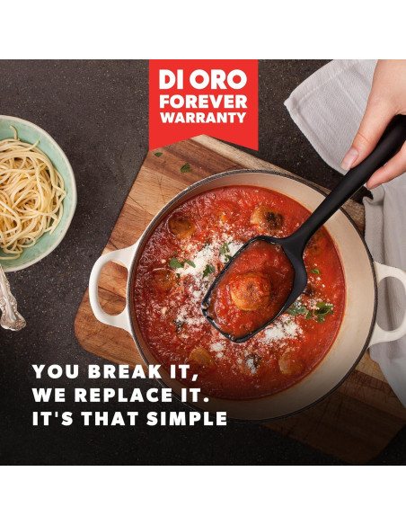 Espátula de Silicona DI ORO Sin Costuras - Profesional, 28.4 cm, Negro