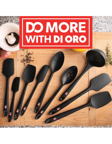 Espátula de Silicona DI ORO Sin Costuras - Profesional, 28.4 cm, Negro