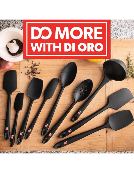 Espátula de Silicona DI ORO Sin Costuras - Profesional, 28.4 cm, Negro