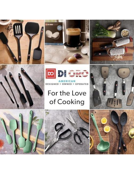 Espátula de Silicona DI ORO Sin Costuras - Profesional, 28.4 cm, Negro