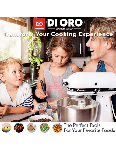 Espátula de Silicona DI ORO Sin Costuras - Profesional, 28.4 cm, Negro