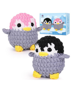 Kit de Crochet para Principiantes Crochetta - 2 Pingüinos