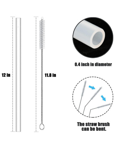 Greant 8 Pajitas de Silicona 30.48 cm para Taza Stanley