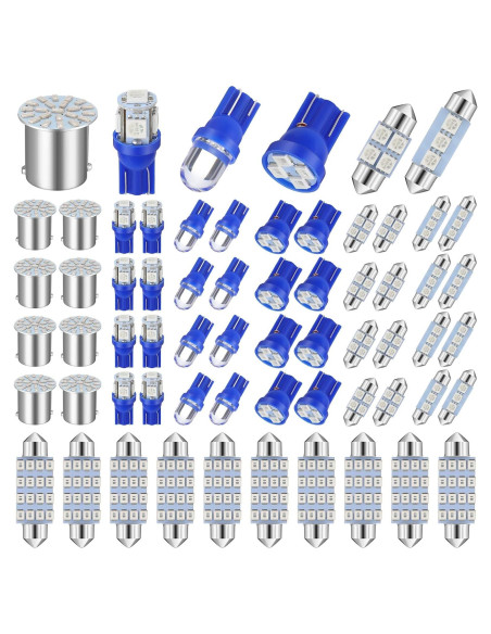 Kit de 70 Bombillas LED Frienda para Automóvil Luz Interior Azul