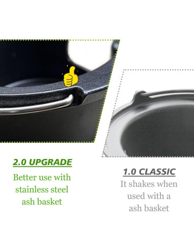 Cubo de Ceniza Hierro Fundido KAMaster para Big Green Egg Mediano