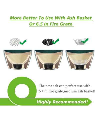 Cubo de Ceniza Hierro Fundido KAMaster para Big Green Egg Mediano