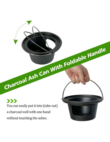 Cubo de Ceniza Hierro Fundido KAMaster para Big Green Egg Mediano