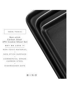 Juego de bandejas para hornear BINO 3 piezas acero al carbono 2
