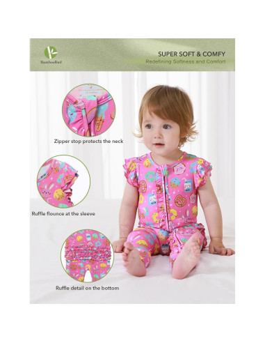 Mono Bebé Niña BambooBud Viscosa 3-24 Meses Cremallera