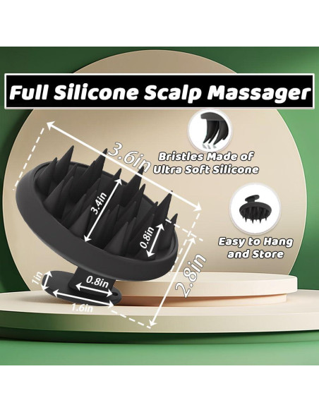 Masajeador de Cuero Cabelludo YalsFTY de Silicona Negro Masajeador de Cuero Cabelludo YalsFTY de Silicona Negro