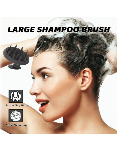 Masajeador de Cuero Cabelludo YalsFTY de Silicona Negro Masajeador de Cuero Cabelludo YalsFTY de Silicona Negro