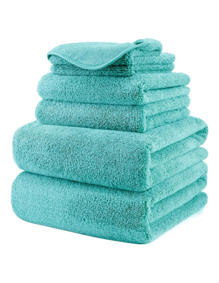 Toalla de baño microfibra POLYTE 60x30in 6 piezas Aqua