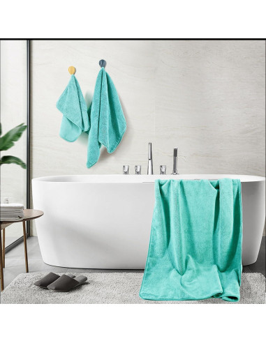 Toalla de baño microfibra POLYTE 60x30in 6 piezas Aqua