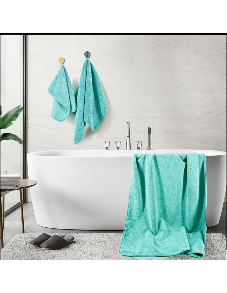 Toalla de baño microfibra POLYTE 60x30in 6 piezas Aqua