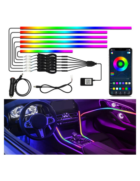 Luces LED de Coche WEBUPAR Dreamcolor 6 en 1 RGB 444.5 cm