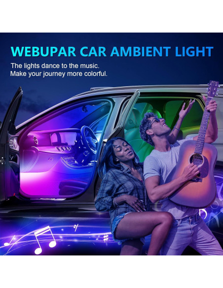 Luces LED de Coche WEBUPAR Dreamcolor 6 en 1 RGB 444.5 cm