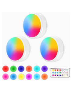 ILUMINACIÓN LED Bajo Gabinete ILYXY 3 Luces Puck Inalámbricas