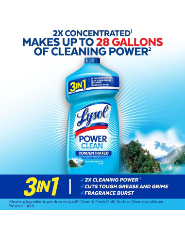 Lysol Limpiador Multi-Superficies 2x Concentrado 828 ml Cool Adirondack