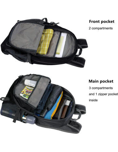 Mochila Plegable 40L Vimapo de Nylon Ripstop Negra