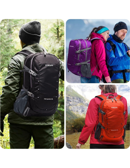 Mochila Plegable 40L Vimapo de Nylon Ripstop Negra