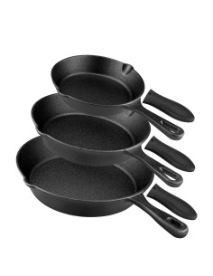 Juego de Sartenes de Hierro Fundido Rincentd - 3 Piezas 15-25 cm