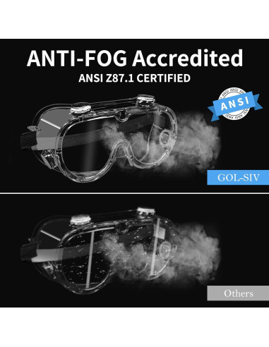 Gafas de Seguridad GOL-SIV ANSI Z87.1 Antivaho y Resistente