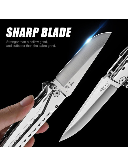 Cuchillo Plegable Zsrisle de Acero Inoxidable 24.6 cm Plata