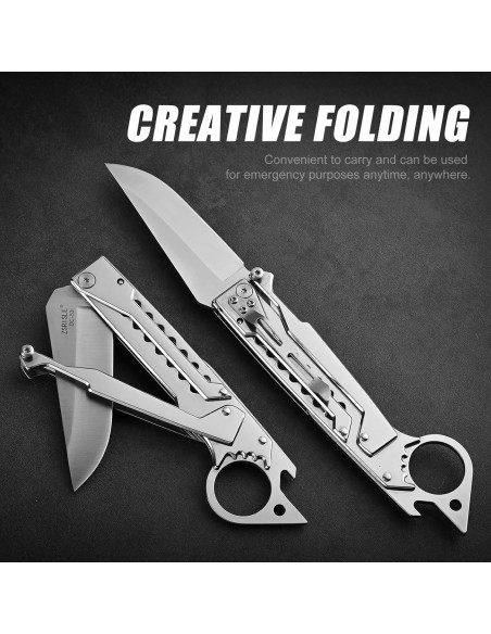 Cuchillo Plegable Zsrisle de Acero Inoxidable 24.6 cm Plata