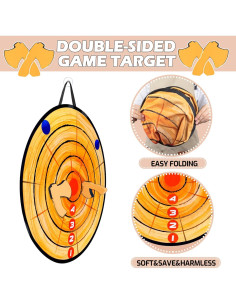 Juego de Lanzamiento de Hachas de Espuma JstFrU 66 cm Doble Cara 2