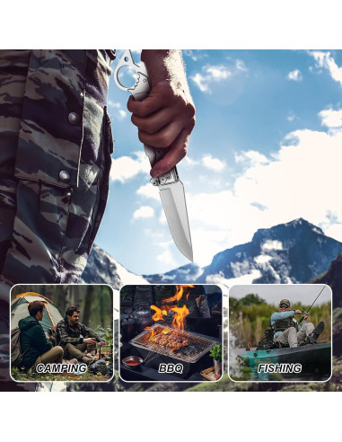 Cuchillo Plegable Zsrisle de Acero Inoxidable 24.6 cm Plata