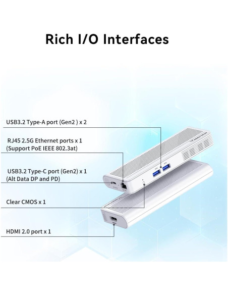 MINISFORUM S100 Mini PC 8GB RAM 128GB SSD 12 Gen 4K